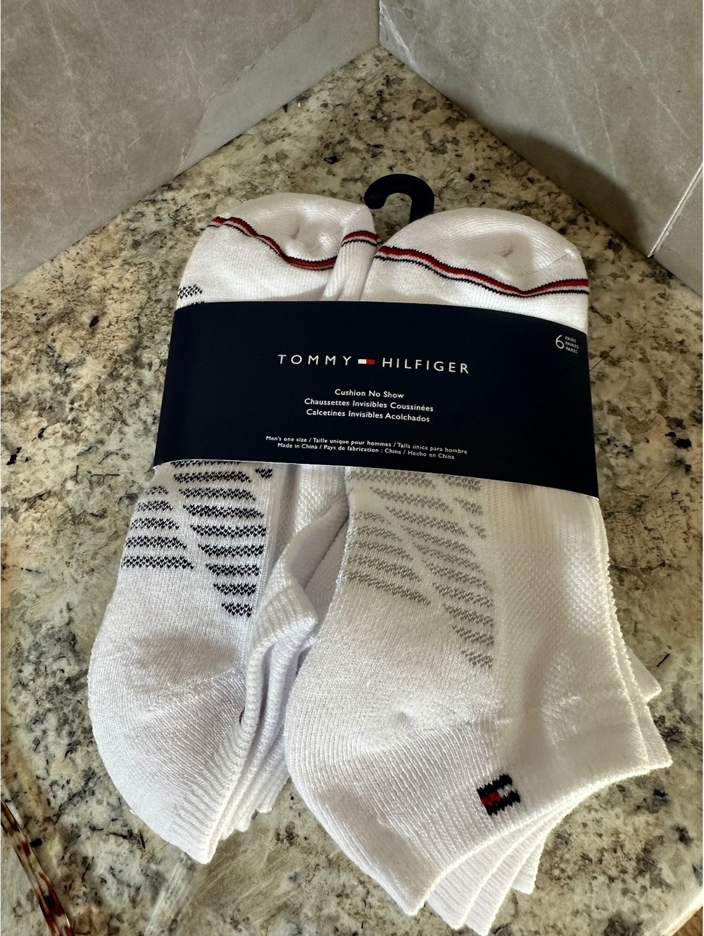 Tommy Hilfiger Sicks Cushion No Show 6 Pr Pk White US 7-12
